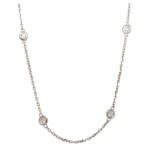 14K White Gold .75ctw Diamond By the Yard Necklace – 18"