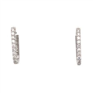 14K White Gold .67ctw Diamond Square Hoop Earrings