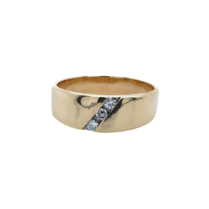 14K Yellow Gold Three-Stone Diamond Band