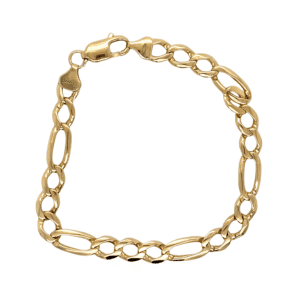14K Yellow Gold Figaro Bracelet - 9"