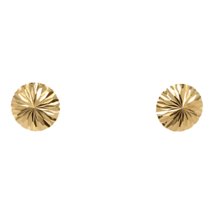 14K Yellow Gold Patterned Disc Earrings