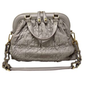 Christian Dior Lambskin Gaufre Cannage Delices Frame Purse