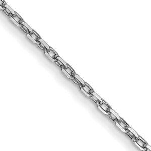 14K White Gold .8mm Cable Chain - 18"